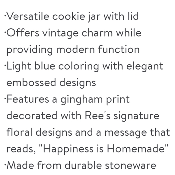 🎁 New Pioneer Woman Happiness is Homemade Stoneware Cookie Jar - Picture 6 of 7